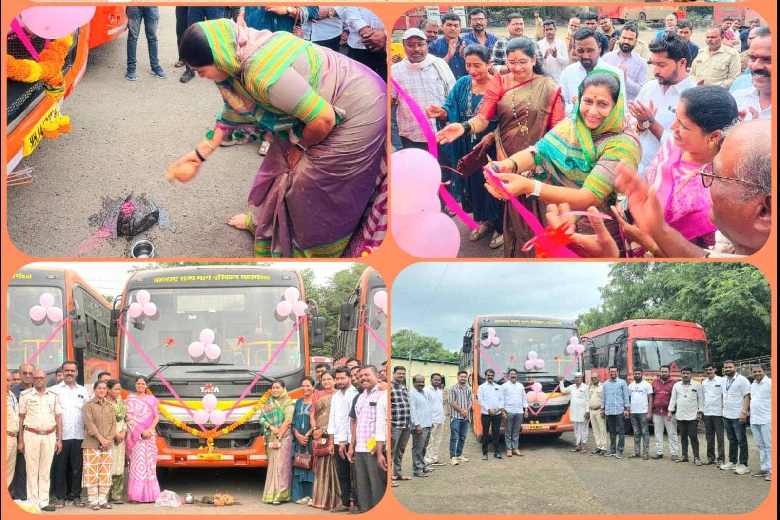 डॉ. प्रतिभाताई पाचपुते यांच्या हस्ते विधिवत पूजन व फीत कापून प्रवाशांच्या सेवेत नव्या बसेस दाखल!